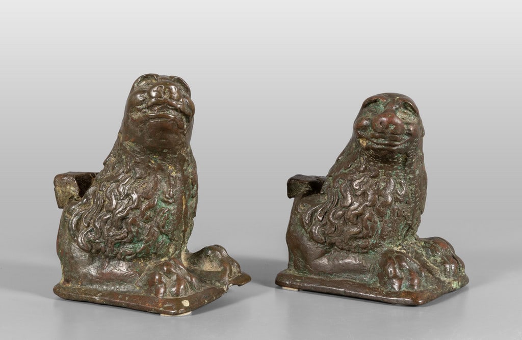 Coppia di leoni in bronzo, Veneto sec.XV cm. (1 of 3)