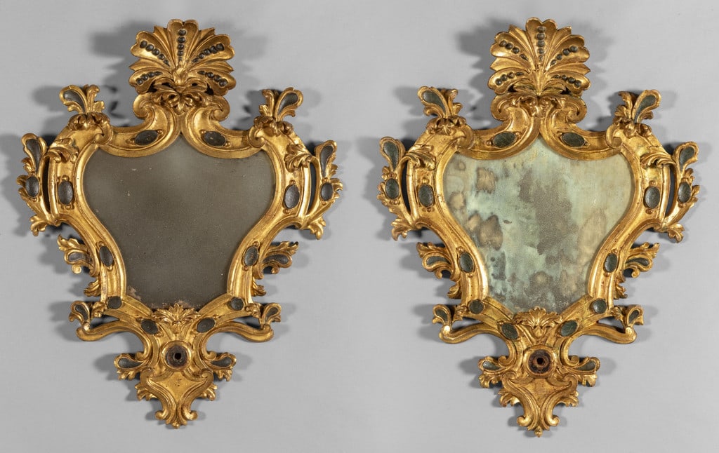 Coppia di apliques Luigi XIV in legno intagliato, (1 of 2)