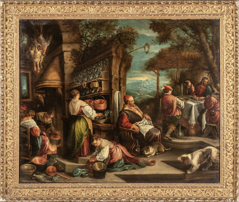 Scuola veneta sec.XVII "Cena in casa di Emmaus" (1 of 2)