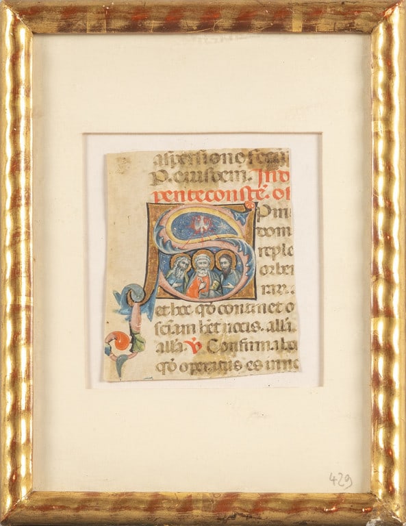 Lettera S, miniatura su pergamena, Toscana (1 of 1)