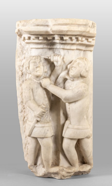 Elemento architettonico in marmo statuario, (1 of 3)
