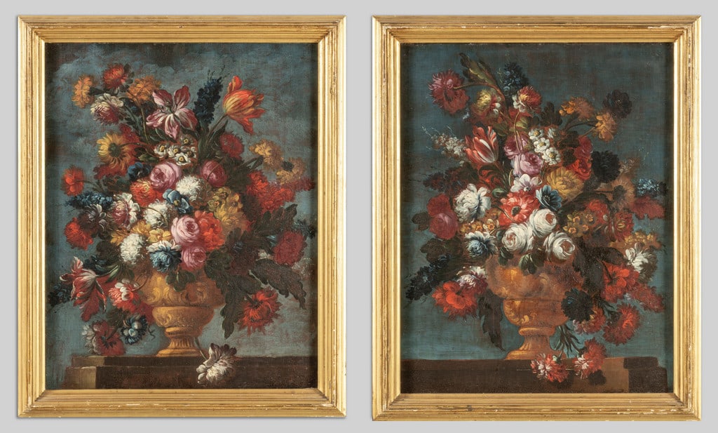 Scuola lombarda sec.XVIII "Vasi con fiori" coppia (1 of 4)