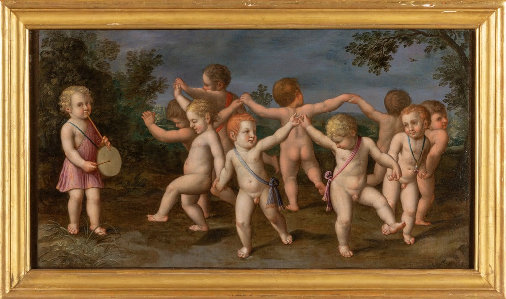 Scuola italiana sec.XVII "Girotondo di putti" (1 of 2)