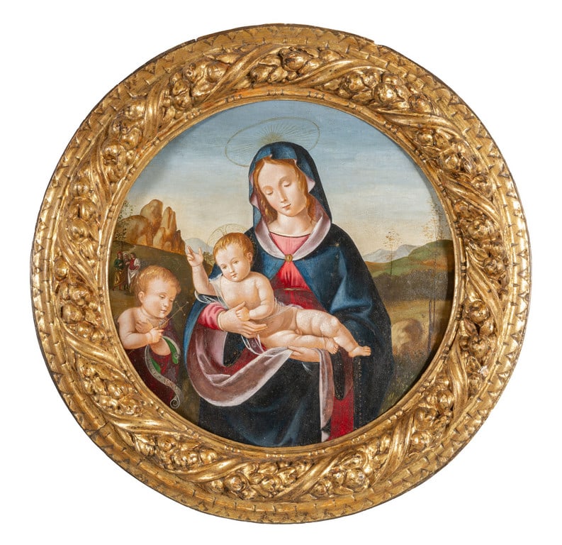 Scuola veneta sec.XVI "Madonna con Bambino e San (1 of 2)