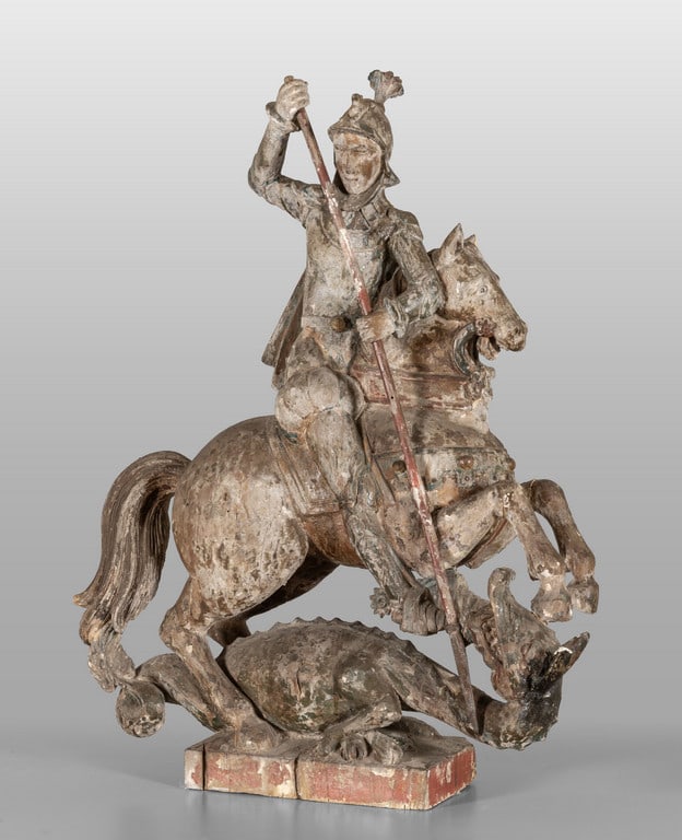 San Giorgio che sconfigge il drago, scultura in (1 of 3)