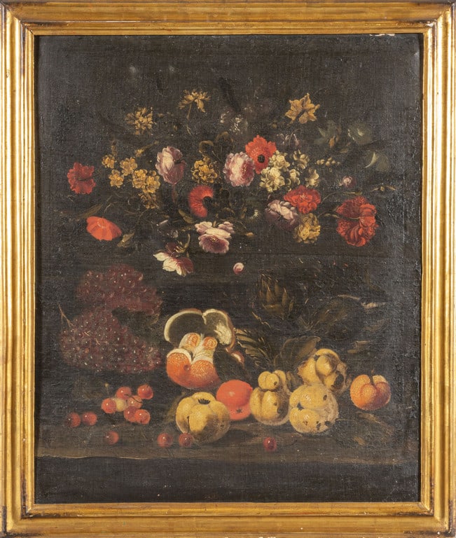 Scuola napoletana sec. XVII "Fiori, frutta ed (1 of 2)