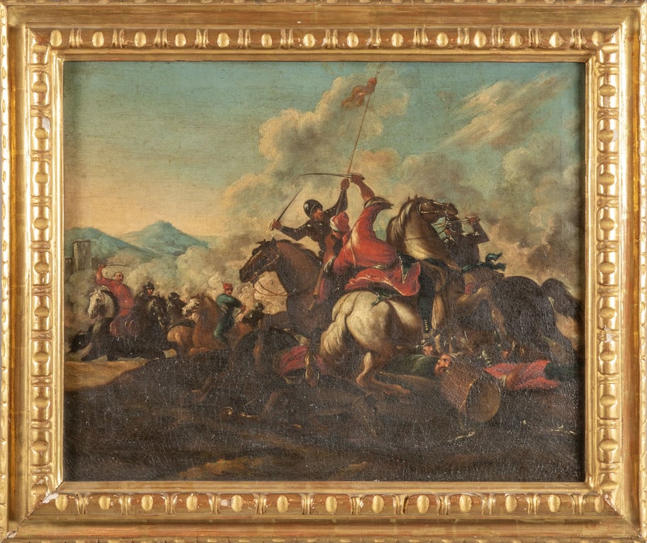 Scuola veneta sec.XVIII "Battaglia di cavalleria" (1 of 2)