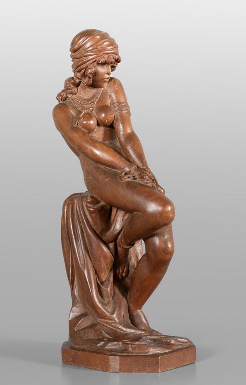 Giovane schiava scultura in legno di epoca (1 of 2)