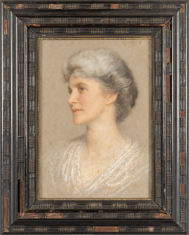 HUGHES EDWARD ROBERT (1851-1914) Lady: HUGHES EDWARD ROBERT (1851-1914) Lady Waterlowe pastello su carta cm.27x38 f.to in alto a s.