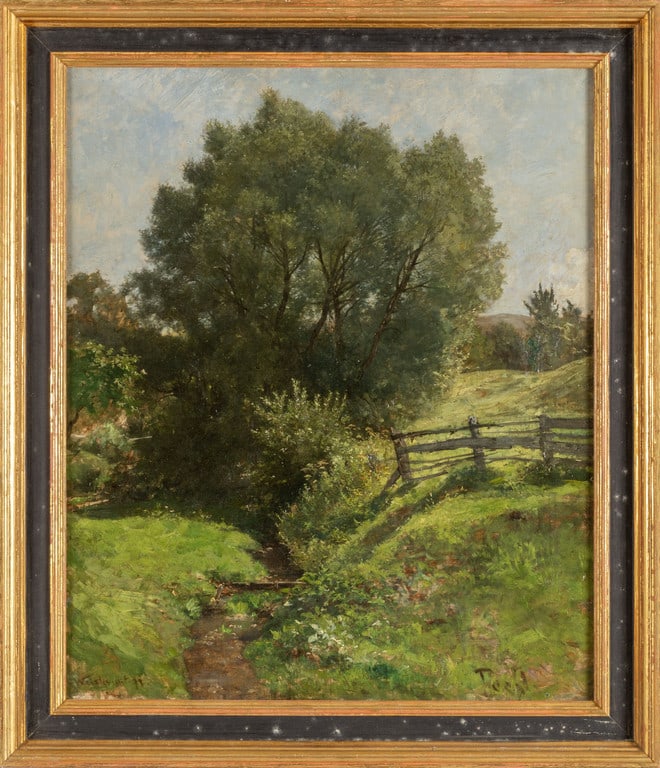WEISHAUPT VIKTOR (1848-1905) Paesaggio: WEISHAUPT VIKTOR (1848-1905) Paesaggio verde olio cm.60x71 f.to in b. a ds.
