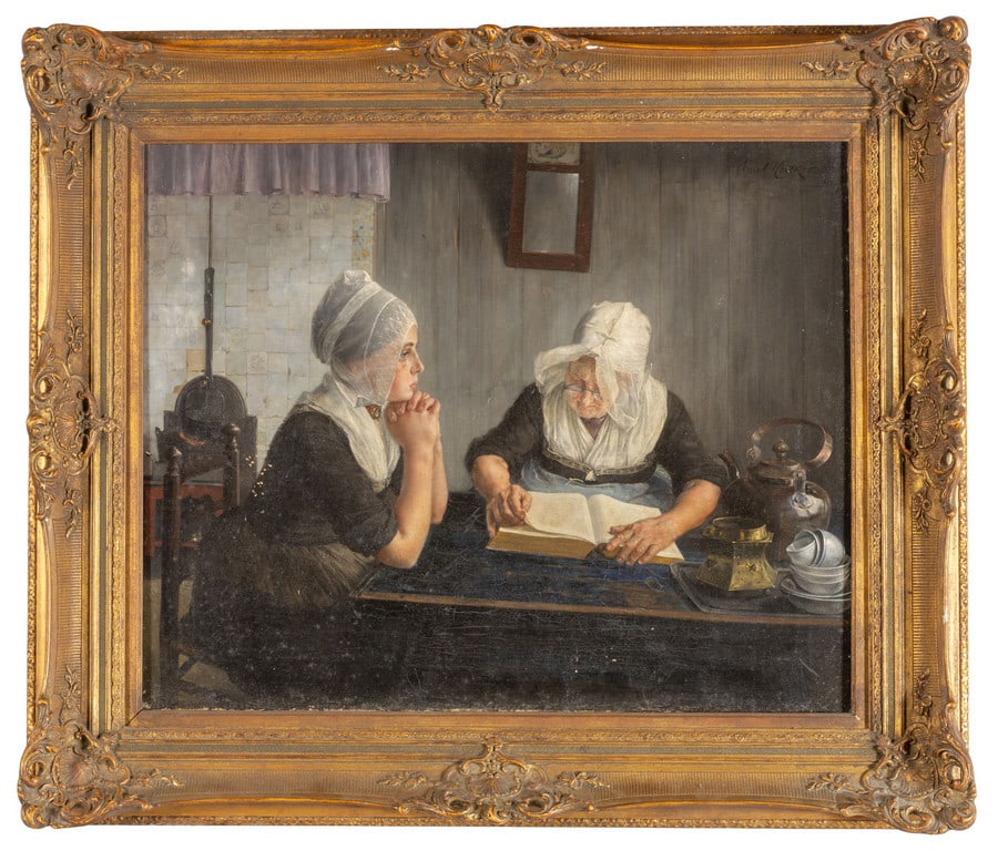 HOECKER PAUL (1854-1910) La lettura olio (1 of 1)