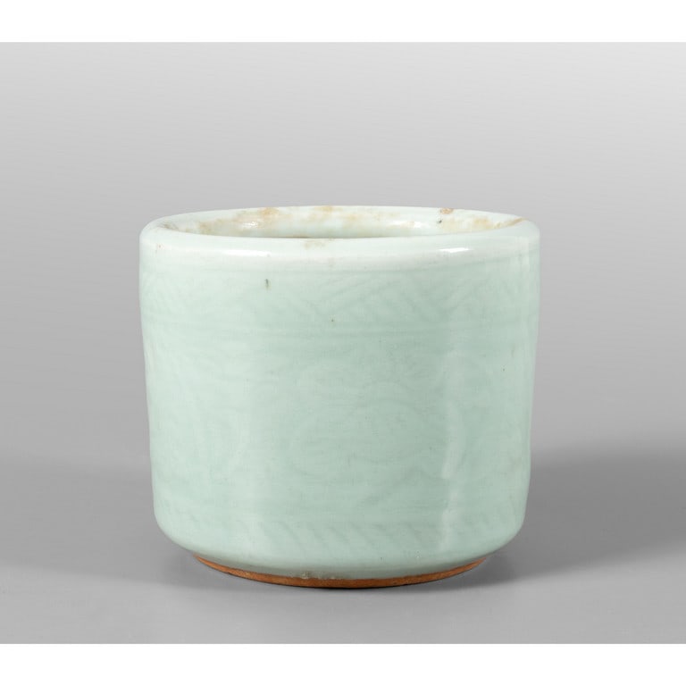 Piccolo cachepot in porcellana Celadon, Cina (1 of 1)