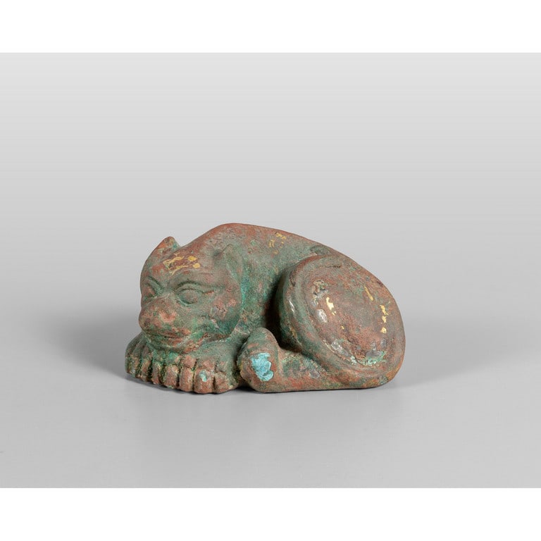Felino, antica scultura in bronzo, Cina (1 of 2)