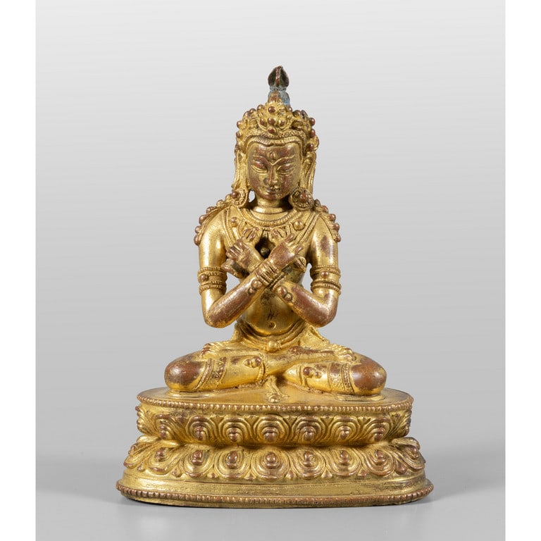 Buddha, scultura in bronzo dorato, Tibet (1 of 3)