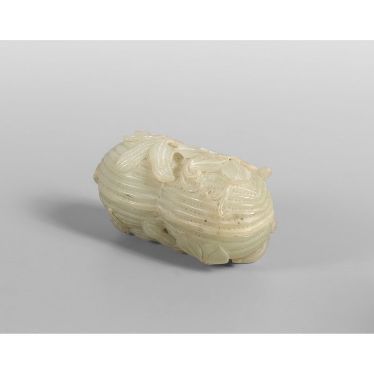 Giada a forma di zucca, Cina cm. 10,5x h. 6 (1 of 4)