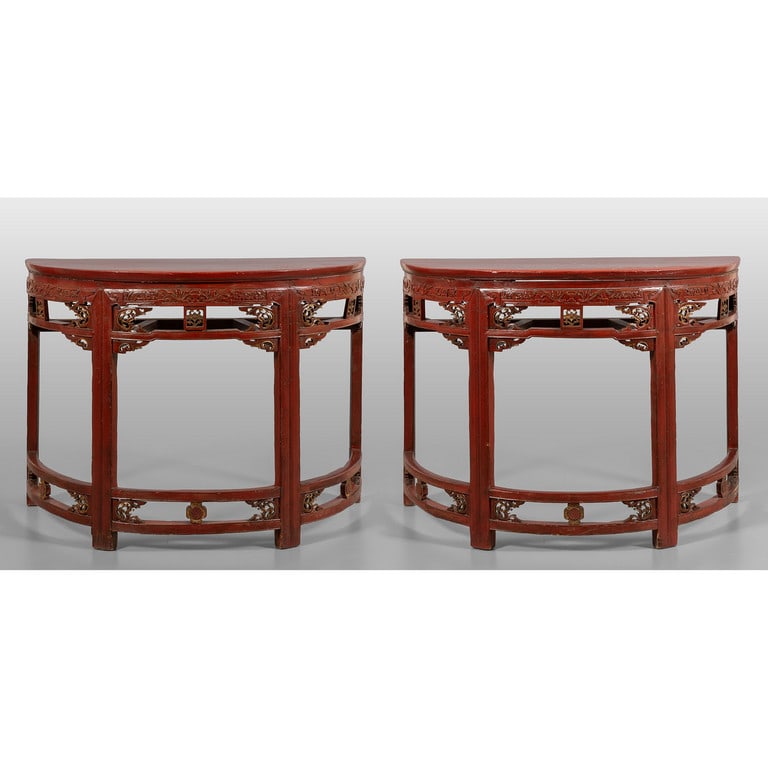 Coppia di consoles a mezza luna in legno (1 of 2)