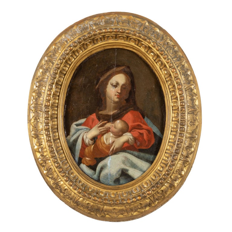 Scuola italiana sec.XIX "Madonna con Bambino" (1 of 2)