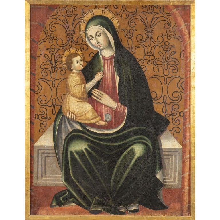 "Madonna con Bambino" olio, sec.XIX cm. 73x97 (1 of 2)