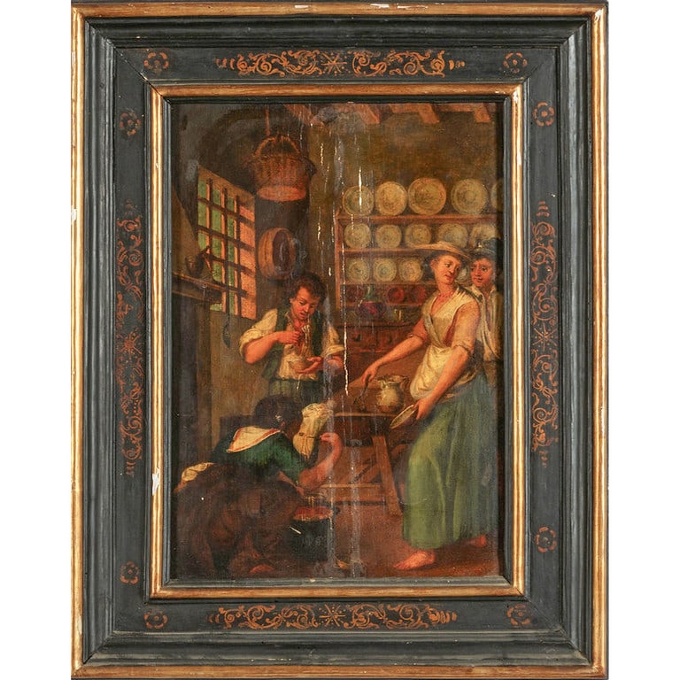 Scuola fiamminga sec.XVIII "Interno di cucina" (1 of 2)