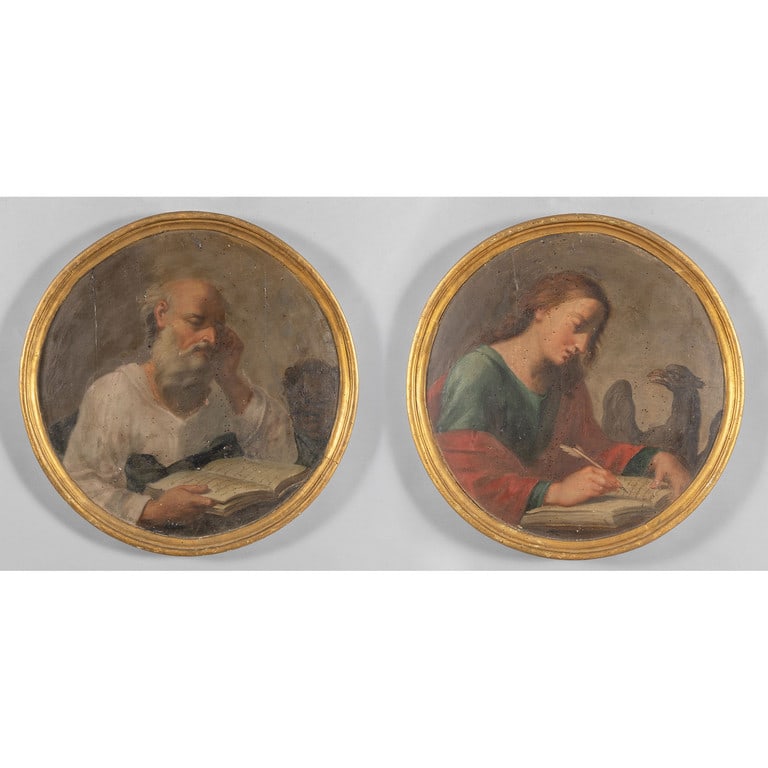 Scuola italiana sec.XVIII "Evangelisti" coppia di (1 of 2)