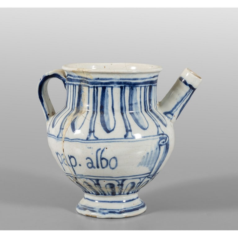 Versatoio in ceramica, decorazione bianca e blu (1 of 2)