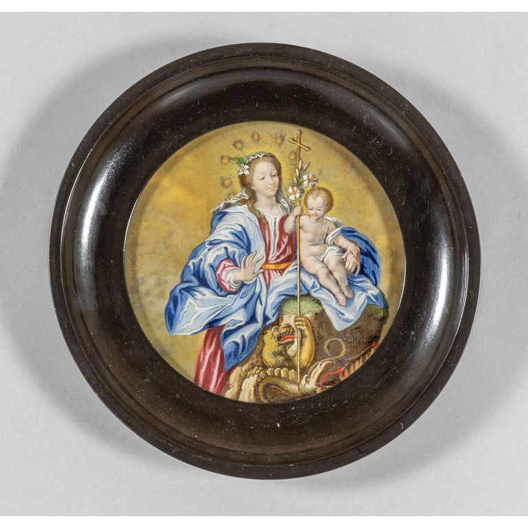 "Madonna con Bambino" olio su vetro di forma (1 of 1)