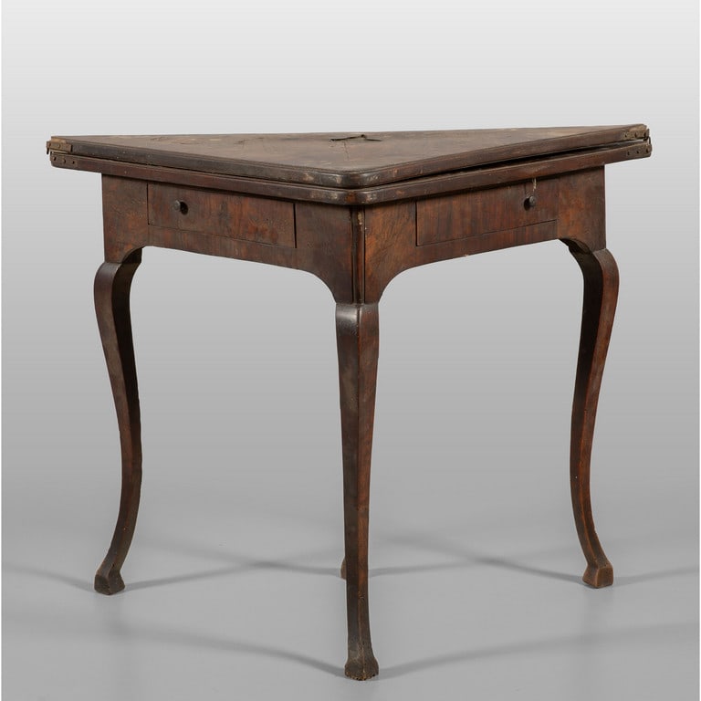 Tavolo a triangolo Luigi XIV lastronato con piano (1 of 2)