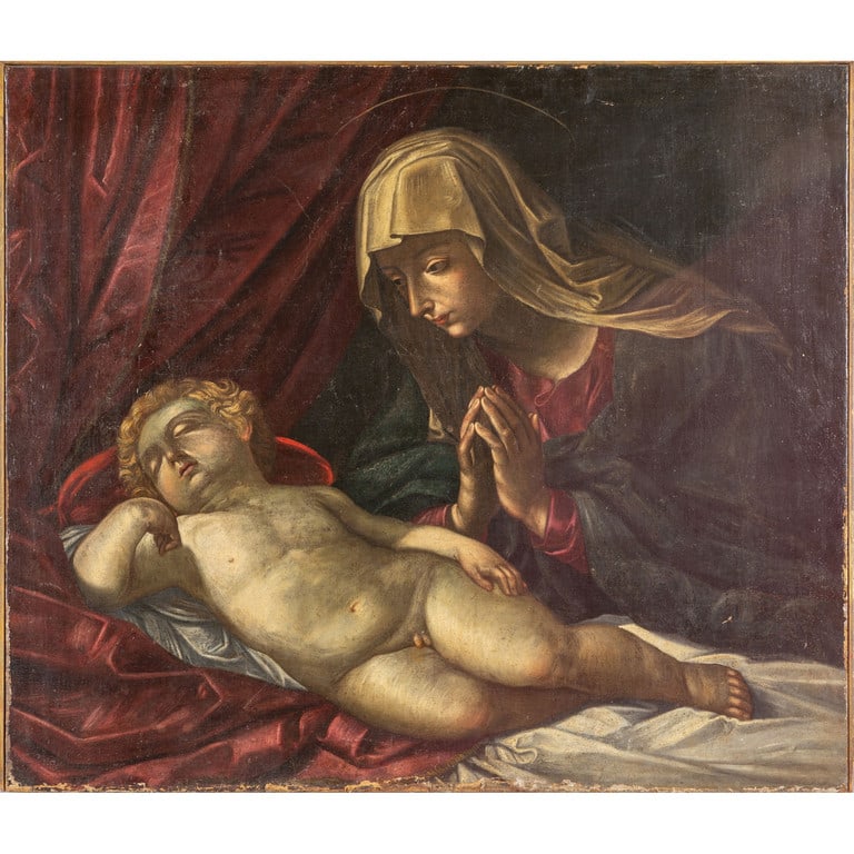Scuola italiana sec.XVIII "Madonna con Bambino" (1 of 2)