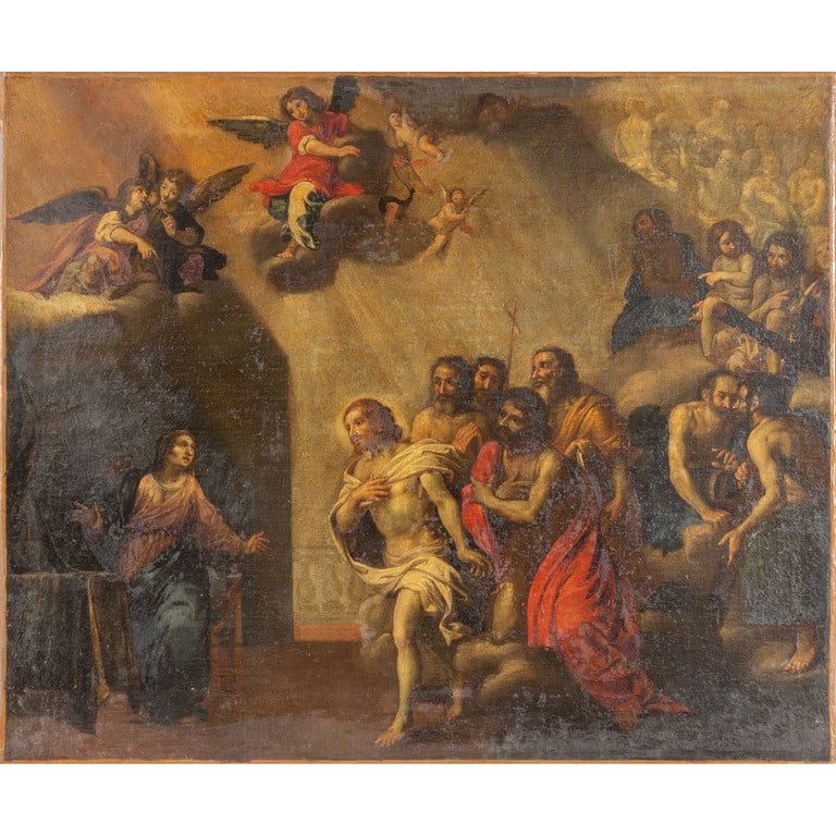 Scuola genovese sec.XVIII "Scena biblica": Scuola genovese sec.XVIII "Scena biblica" olio cm. 120x100