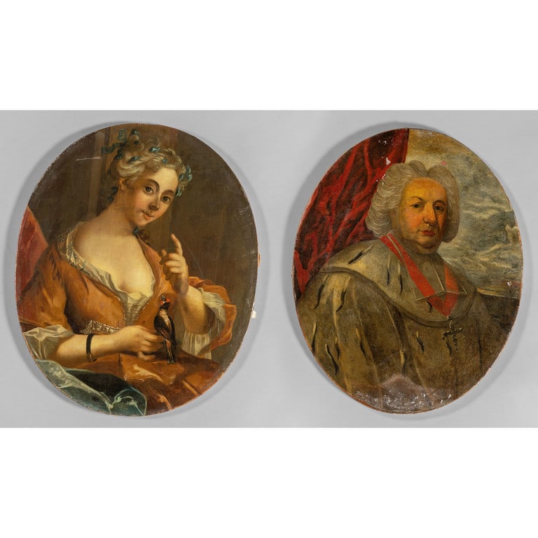 "Ritratti" due olii di forma ovale cm. 60x75 e (1 of 2)