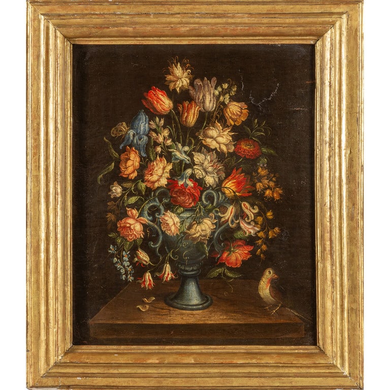 Scuola emiliana sec.XVII/XVIII "Vaso di fiori con (1 of 2)