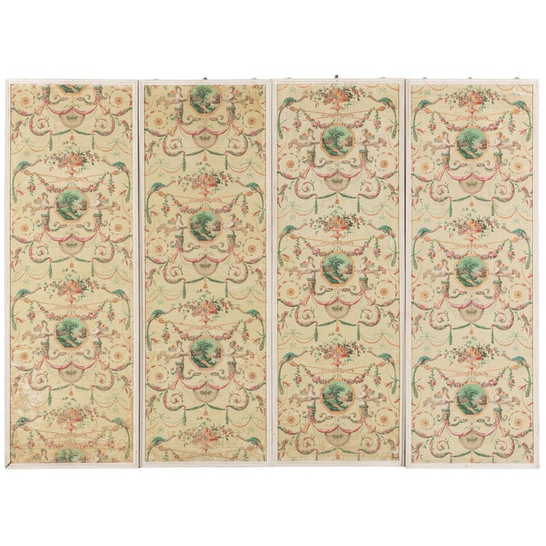 Quattro pannelli su carta decorati applicati su (1 of 1)