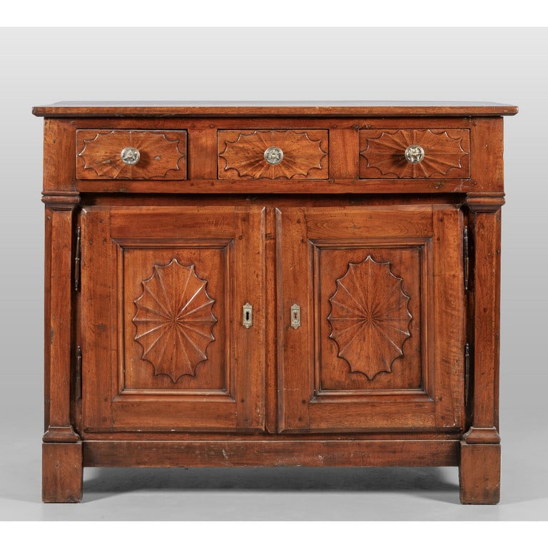 Credenza Luigi XVI in noce tre cassetti e due (1 of 3)