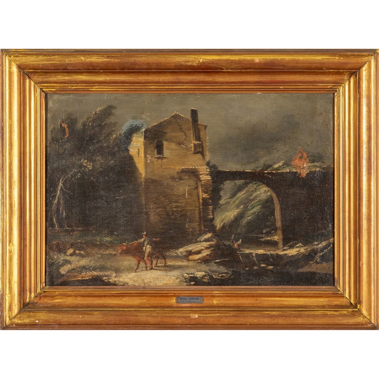 ANTONIO TRAVI (1608-1665) "Paesaggio animato (1 of 2)