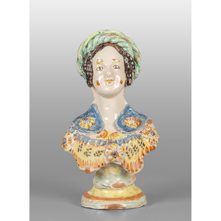Bottiglia in maiolica policroma raffigurante (1 of 2)