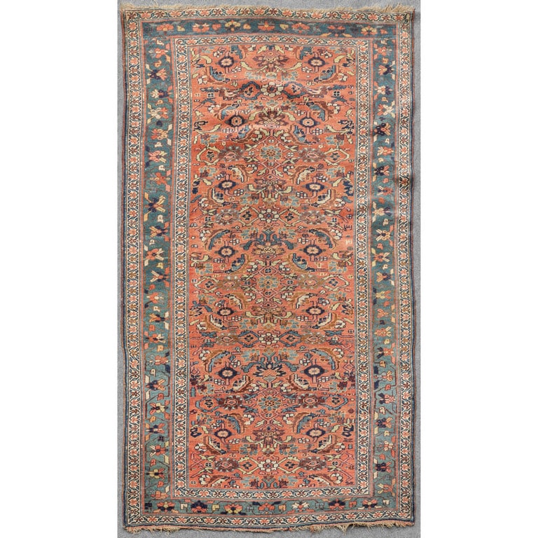 Tappet Saruk a campo rosa con decoro floreale, (1 of 2)