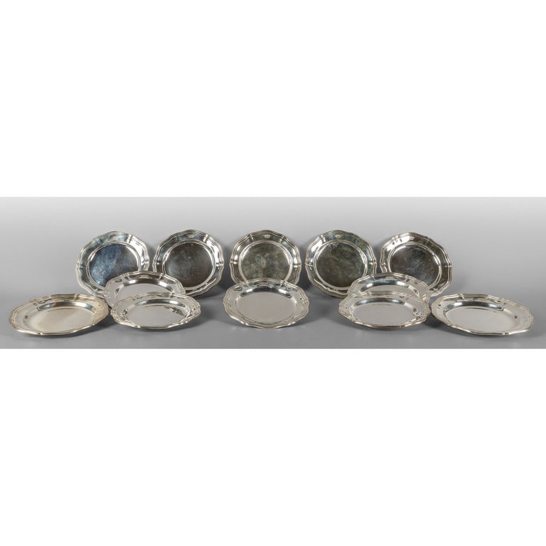Dodici piattini in argento in stile barocco con (1 of 1)
