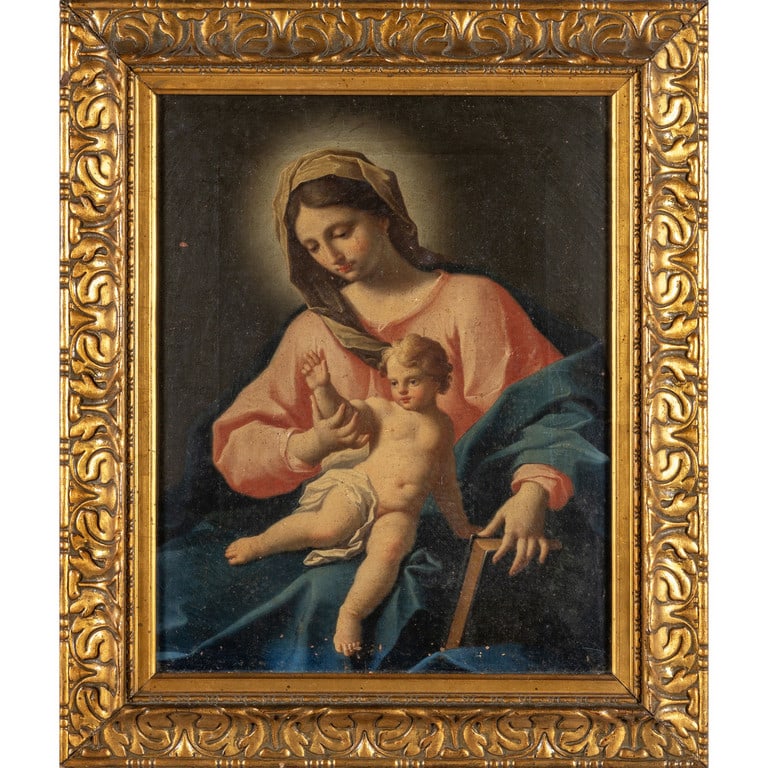 Scuola napoletana sec.XVIII "Madonna con Bambino" (1 of 2)