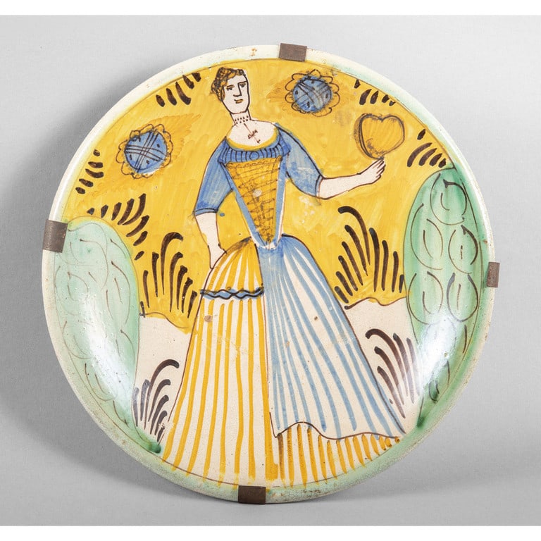 Piatto in ceramica decorato in policromia con (1 of 1)