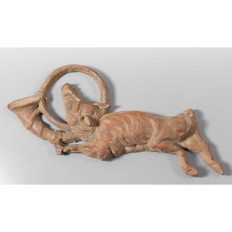 Cinghiale con tromba, fregio in terracotta, (1 of 1)