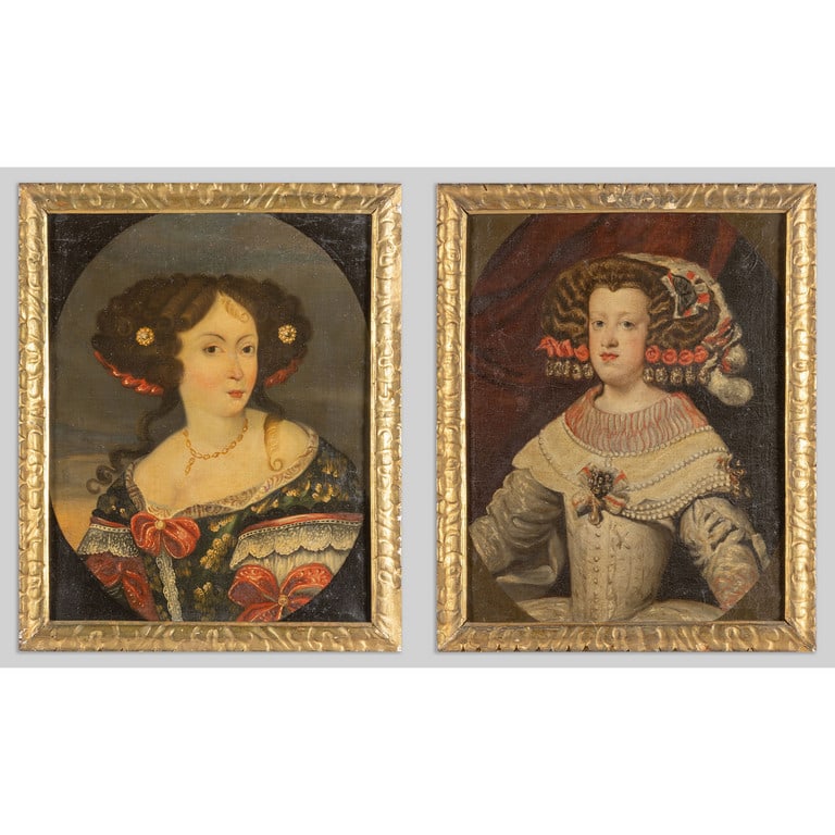 Scuola italiana sec.XVIII "Ritratti di dame" (1 of 4)