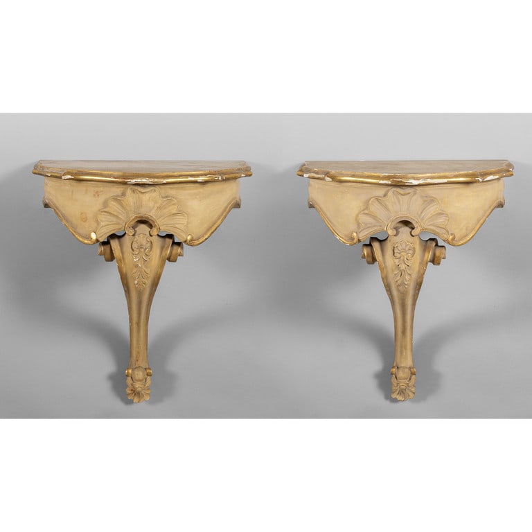 Coppia di consoline ad aplique in legno (1 of 1)