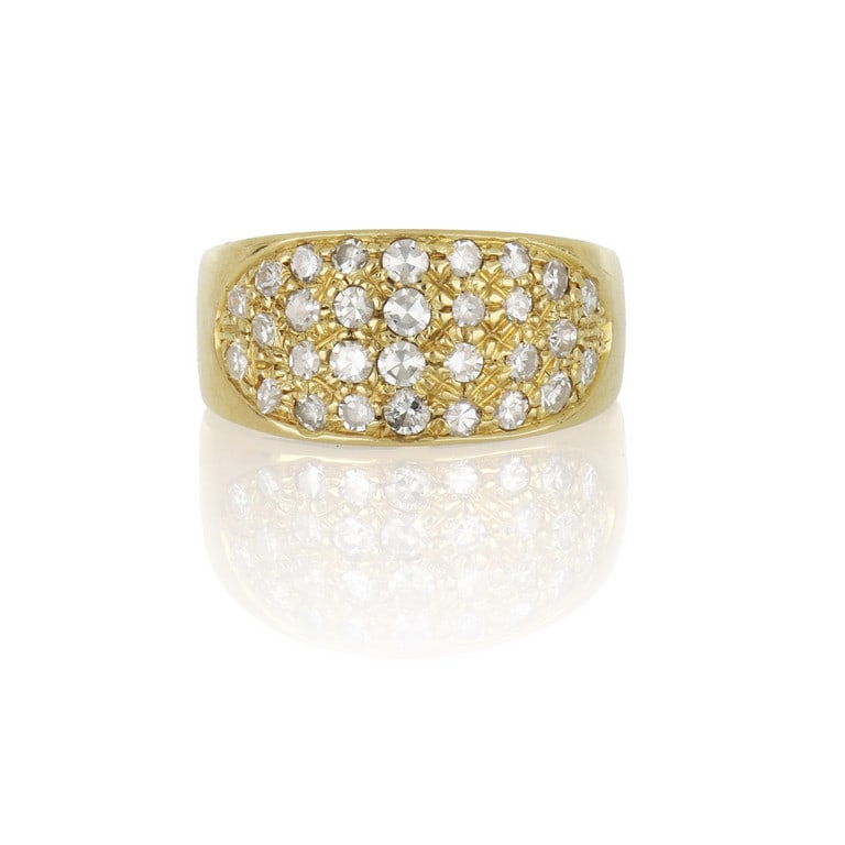 Anello a fascetta in oro giallo, nella parte (1 of 1)