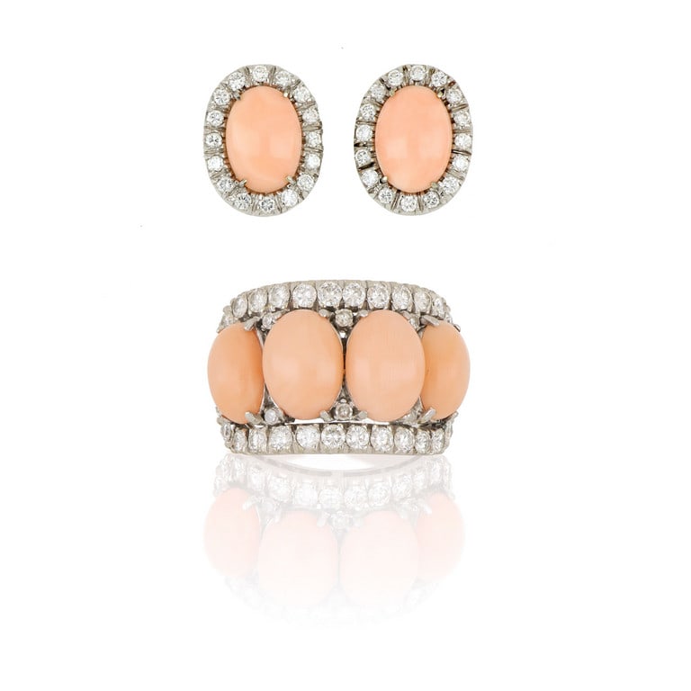 Demi-parure in oro bianco, composta da anello e (1 of 1)