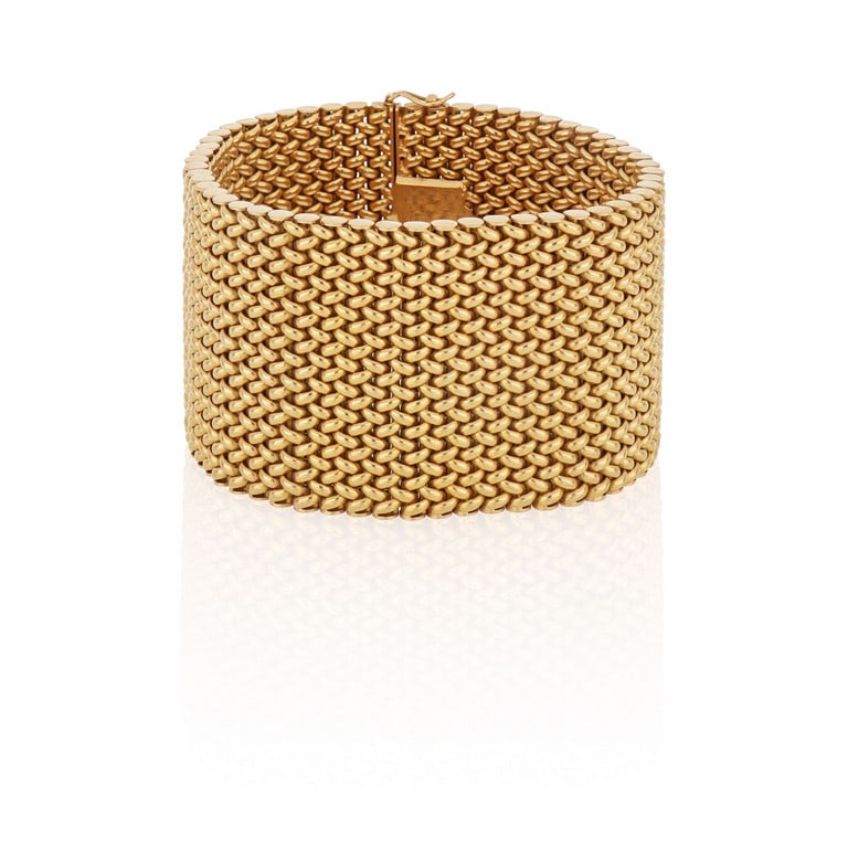 Bracciale in oro giallo a nastro, la maglia a (1 of 1)