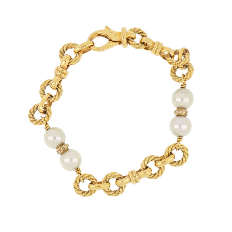 Bracciale in oro giallo e perle giapponesi (1 of 1)