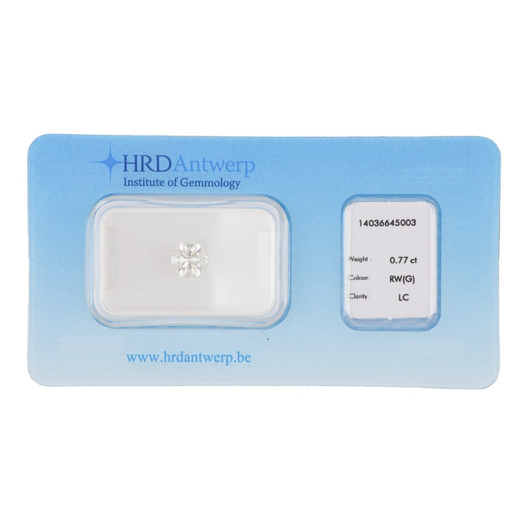 DIAMANTE naturale di 0,77 ct Colore:: DIAMANTE naturale di 0,77 ct Colore: G Purezza: IF Fluorescenza: None Taglio VG VG VG Report: HRD