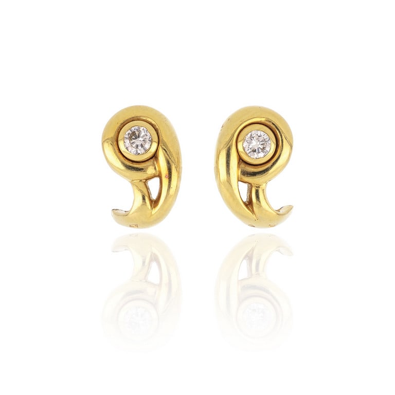 CARTIER - Orecchini in oro giallo a clips, (1 of 1)