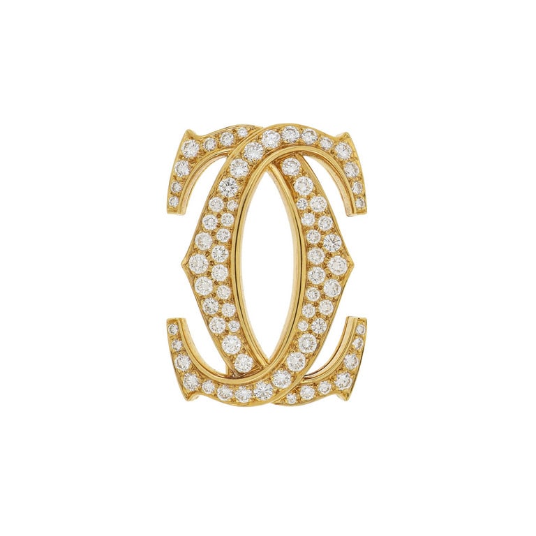 CARTIER - Spilla "Logo", in oro giallo, due C (1 of 1)