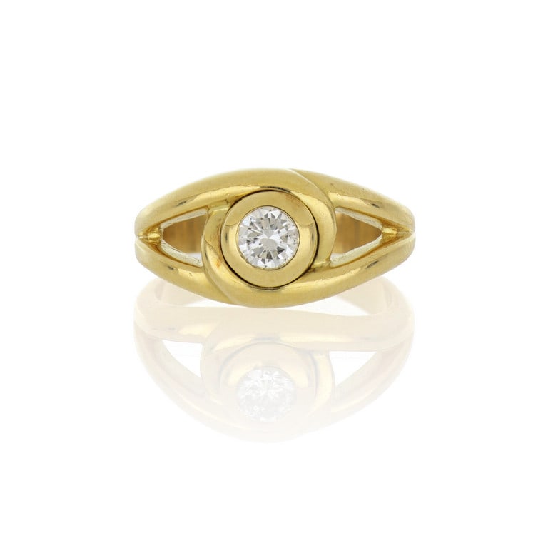 CARTIER - Anello solitario in oro giallo, al (1 of 2)